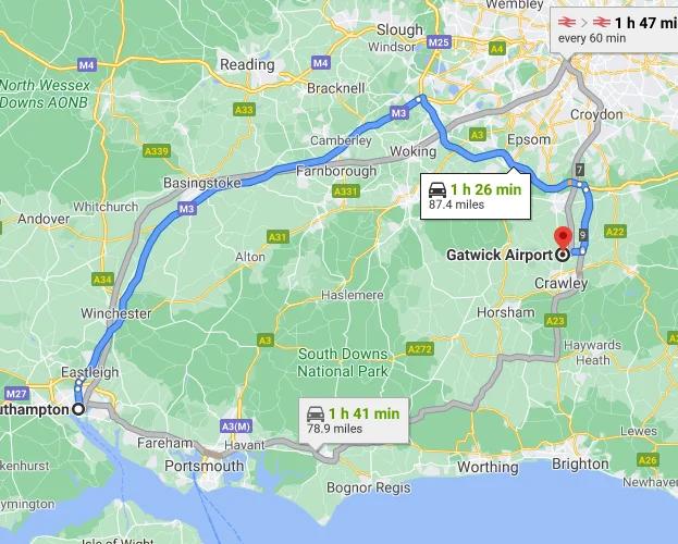 gatwick to southampton taxi - How much is taxi from Southampton to Gatwick